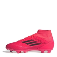 Ghete de fotbal adidas F50 League Mid-cut Firm Ground pentru femei roz negru