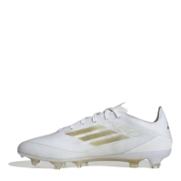 Ghete de fotbal adidas F50 Pro Firm Ground alb auriu