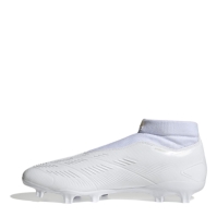 Ghete de fotbal adidas Predator 24 League Laceless Firm Ground alb auriu bge