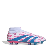 Ghete de fotbal adidas Predator 24 League Laceless Firm Ground alb roz