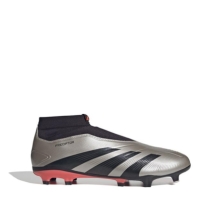 Ghete de fotbal adidas Predator 24 League Laceless Firm Ground argintiu negru