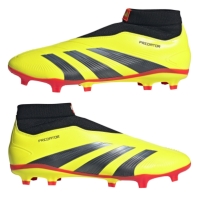 Ghete de fotbal adidas Predator 24 League Laceless Firm Ground galben negru rosu