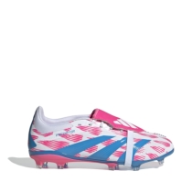 Ghete de fotbal adidas Predator Elite Fold-over Tongue Firm Ground pentru copii alb roz