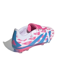 Ghete de fotbal adidas Predator Elite Fold-over Tongue Firm Ground pentru copii alb roz