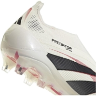 Ghete de fotbal adidas Predator Elite Laceless Firm Ground alb negru rosu