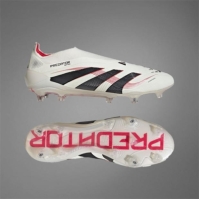 Ghete de fotbal adidas Predator Elite Laceless Firm Ground alb negru rosu