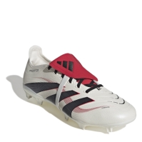 Ghete de fotbal adidas Predator League Fold Over Tongue Firm Ground alb negru rosu