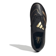 Ghete de fotbal adidas Predator League Fold Over Tongue Firm Ground pentru Copii negru auriu