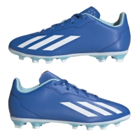 Ghete de fotbal adidas X Crazyfast Club Flexible Firm Ground pentru Copii albastru alb