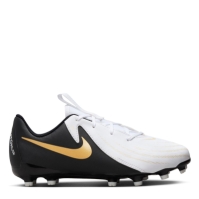 Ghete de fotbal Nike Phantom GX II Academy Firm Ground pentru copii alb negru auriu