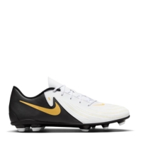 Ghete de fotbal Nike Phantom GX II Club Firm Ground alb negru auriu