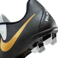 Ghete de fotbal Nike Phantom GX II Club Firm Ground pentru copii alb negru auriu