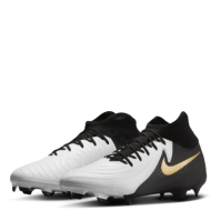 Ghete de fotbal Nike Phantom Luna II Academy Firm Ground alb negru auriu