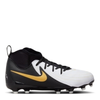 Ghete de fotbal Nike Phantom Luna II Academy Firm Ground pentru copii alb negru auriu