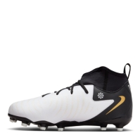 Ghete de fotbal Nike Phantom Luna II Academy Firm Ground pentru copii alb negru auriu