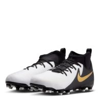 Ghete de fotbal Nike Phantom Luna II Academy Firm Ground pentru copii alb negru auriu