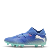 Ghete de fotbal Puma Future 7 Match Firm Ground pentru femei albastru alb verde