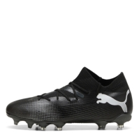 Ghete de fotbal Puma Future 7 Match Firm Ground pentru femei negru alb