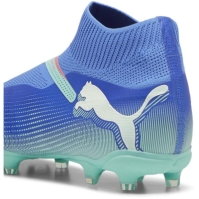 Ghete de fotbal Puma Future 7 Match+ Laceless Firm Ground albastru alb verde