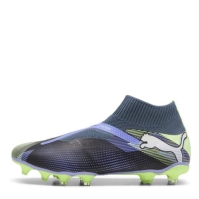 Ghete de fotbal Puma Future 7 Match+ Laceless Firm Ground gri alb verde