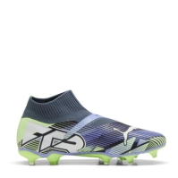 Ghete de fotbal Puma Future 7 Match+ Laceless Firm Ground gri alb verde