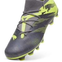 Ghete de fotbal Puma Future 7 Match Rush Firm Ground gri verde lime