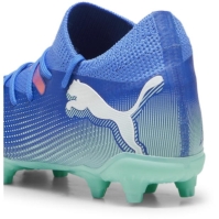 Ghete de fotbal Puma Future 7 Match Rush Firm Ground pentru Copii albastru alb verde