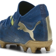 Ghete de fotbal Puma Future 7 Match Rush Firm Ground pentru copii albastru galben auriu