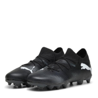 Ghete de fotbal Puma Future 7 Match Rush Firm Ground pentru copii negru alb