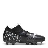 Ghete de fotbal Puma Future 7 Match Rush Firm Ground pentru copii negru alb