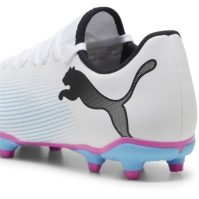 Ghete de fotbal Puma Future 7 Play Firm Ground alb negru roz