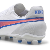 Ghete de fotbal Puma King Match Firm Ground alb albastru gri