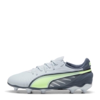 Ghete de fotbal Puma King Match Firm Ground pentru copii gri galben