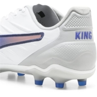 Ghete de fotbal Puma King Pro Firm Ground alb albastru gri