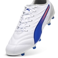 Ghete de fotbal Puma King Pro Firm Ground alb albastru gri