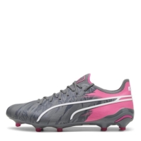 Ghete de fotbal Puma King Ultimate Firm Ground gri roz