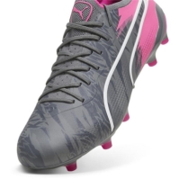 Ghete de fotbal Puma King Ultimate Firm Ground gri roz