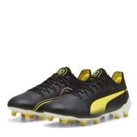 Ghete de fotbal Puma King Ultimate Firm Ground negru alb galben