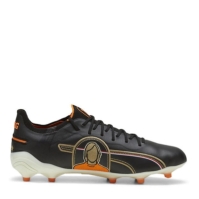 Ghete de fotbal Puma King Ultimate Firm Ground negru alb portocaliu