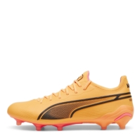 Ghete de fotbal Puma King Ultimate Firm Ground pentru femei alb negru