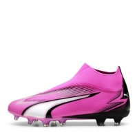 Ghete de fotbal Puma Ultra Match Laceless Firm Ground roz alb negru