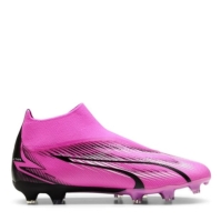 Ghete de fotbal Puma Ultra Match Laceless Firm Ground roz alb negru