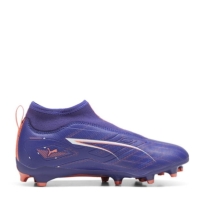 Ghete de fotbal Puma Ultra Match+ Laceless Firm Ground pentru copii mov alb org