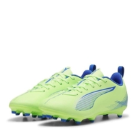 Ghete de fotbal Puma Ultra Play Firm Ground pentru Copii verde alb albastru