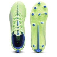 Ghete de fotbal Puma Ultra Play Firm Ground pentru Copii verde alb albastru