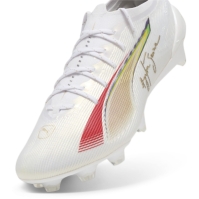 Ghete de fotbal Puma Ultra Ultimate Firm Ground alb auriu rosu