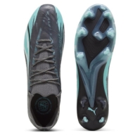 Ghete de fotbal Puma Ultra Ultimate Firm Ground gri alb albastru aqua