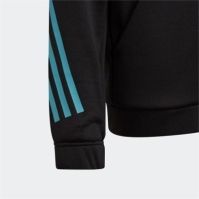 Hanorac adidas Train Icons AEROREADY 3-Stripes pentru Copii negru alb semi lucid fucsia