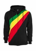 Hanorac barbati diagonal cu fermoar negru rasta Urban Classics