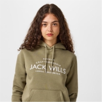 Hanorac Jack Wills Hunston imprimeu Graphic Logo deschis kaki